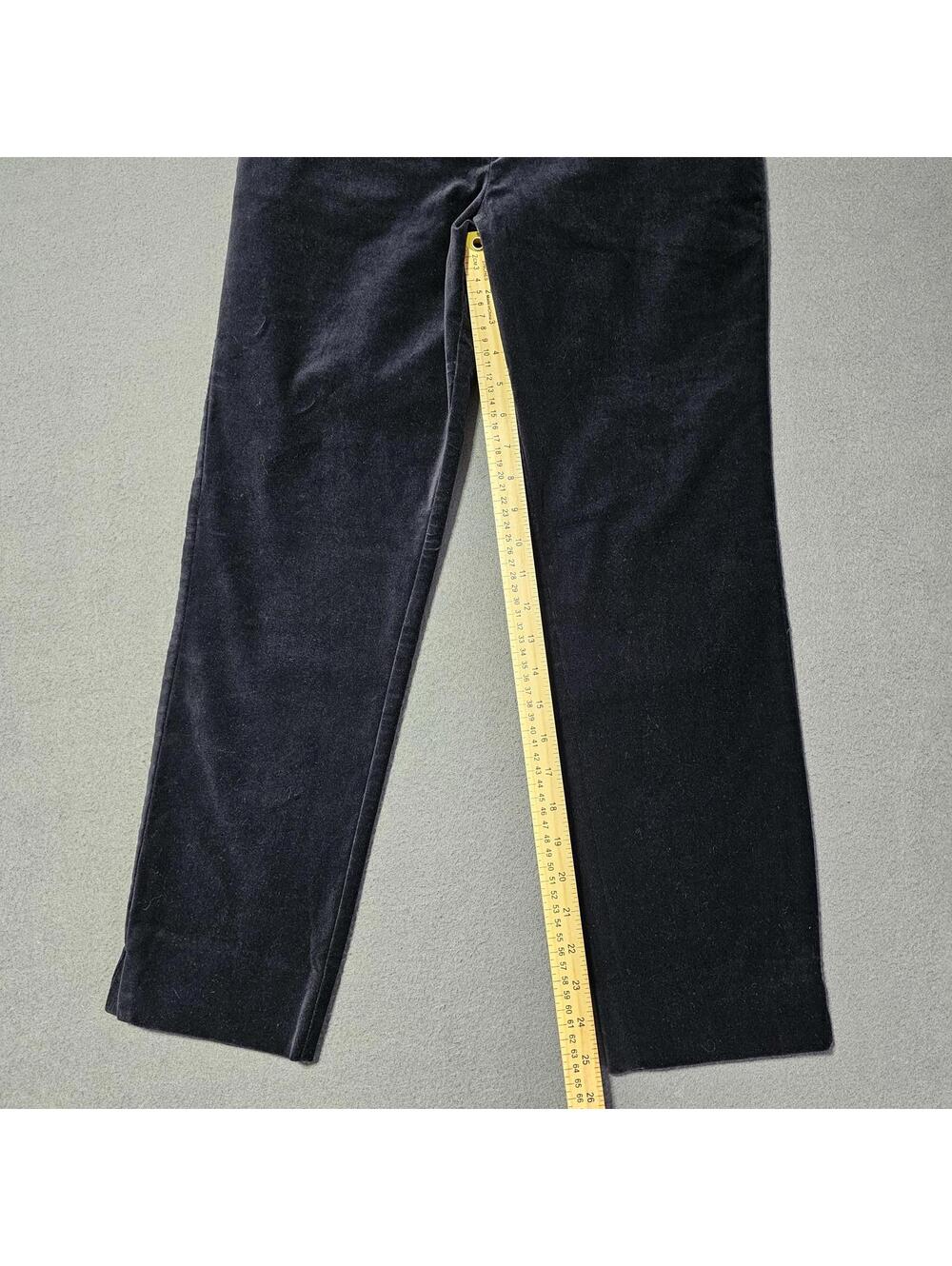 Boden Womens 6 Reg Velvet Bluish Black Pants Trousers Preppy Mid Rise Straight - Picture 3 of 8